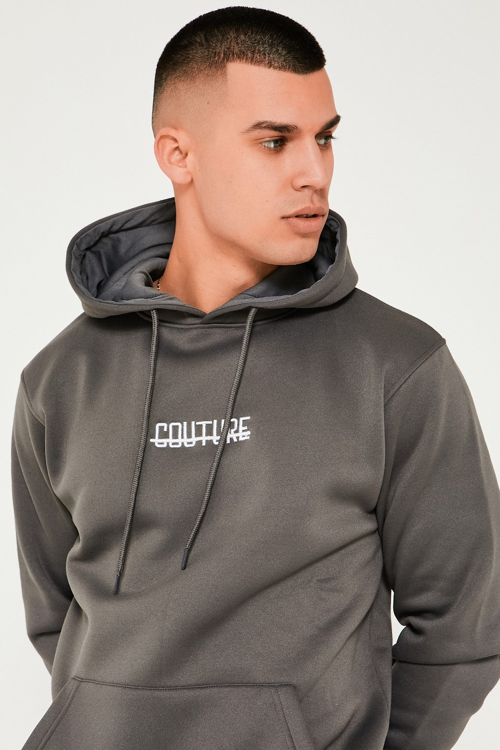 Fresh Couture Hooded Tracksuit Charcoal