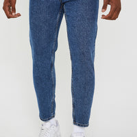 Just Organic Tapered Jeans - Mid Stone