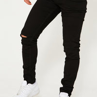 Organic Skinny Jeans - Ripped Black
