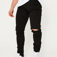 Organic Skinny Jeans - Ripped Black