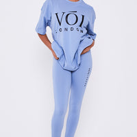 Colindale Co-ord Tee and Legging - Steel Blue