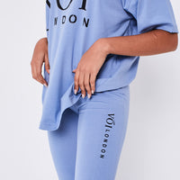 Colindale Co-ord Tee and Legging - Steel Blue