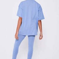 Colindale Co-ord Tee and Legging - Steel Blue
