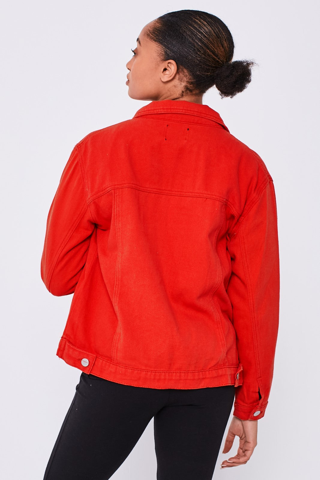 Red Oversized Denim Jacket