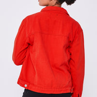 Boohoo Oversized Denim Jacket - Red