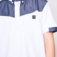 Junior Baker Tee - White / Navy