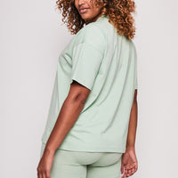 Burnt Oak Co-ord Tee and Short - Slit Green