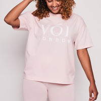 Burnt Oak Co-ord Tee and Short - Powder Pink