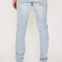 Elverson Road Skinny Rigid Painted Detail Jeans- Ice Blue