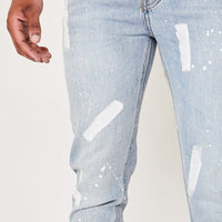 Elverson Road Skinny Rigid Painted Detail Jeans- Ice Blue