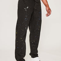 Gallions Reach Relaxed Fit Painted Detail Jeans- True Black