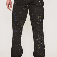 Gallions Reach Relaxed Fit Painted Detail Jeans- True Black