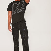 Gallions Reach Relaxed Fit Painted Detail Jeans- True Black