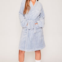 White City Dressing Gown - Blue Grey