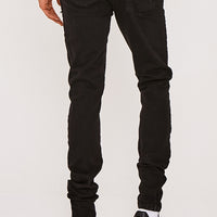 Skinny Stacked Bandana Biker Jeans- Black