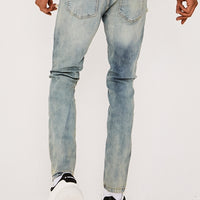 Skinny Stretch Lace Rip & Repair Jeans- Antique Blue