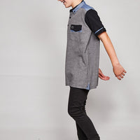 Junior Mesi Polo Tee - Grey / Black