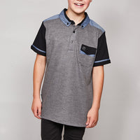 Junior Mesi Polo Tee - Grey / Black