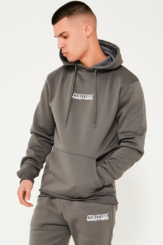 Fresh Couture Hooded Tracksuit - Charcoal