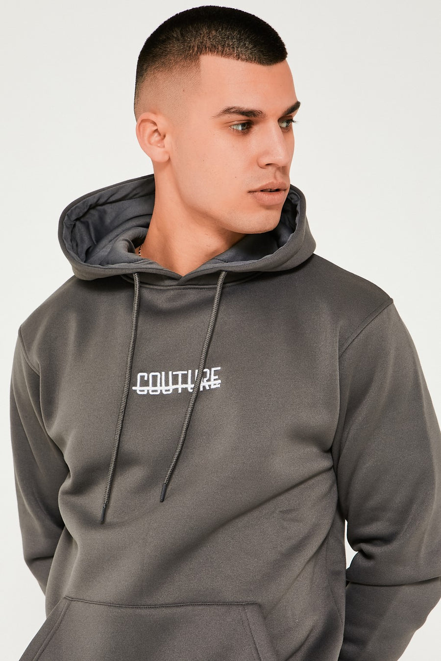 Fresh Couture Hooded Tracksuit - Charcoal