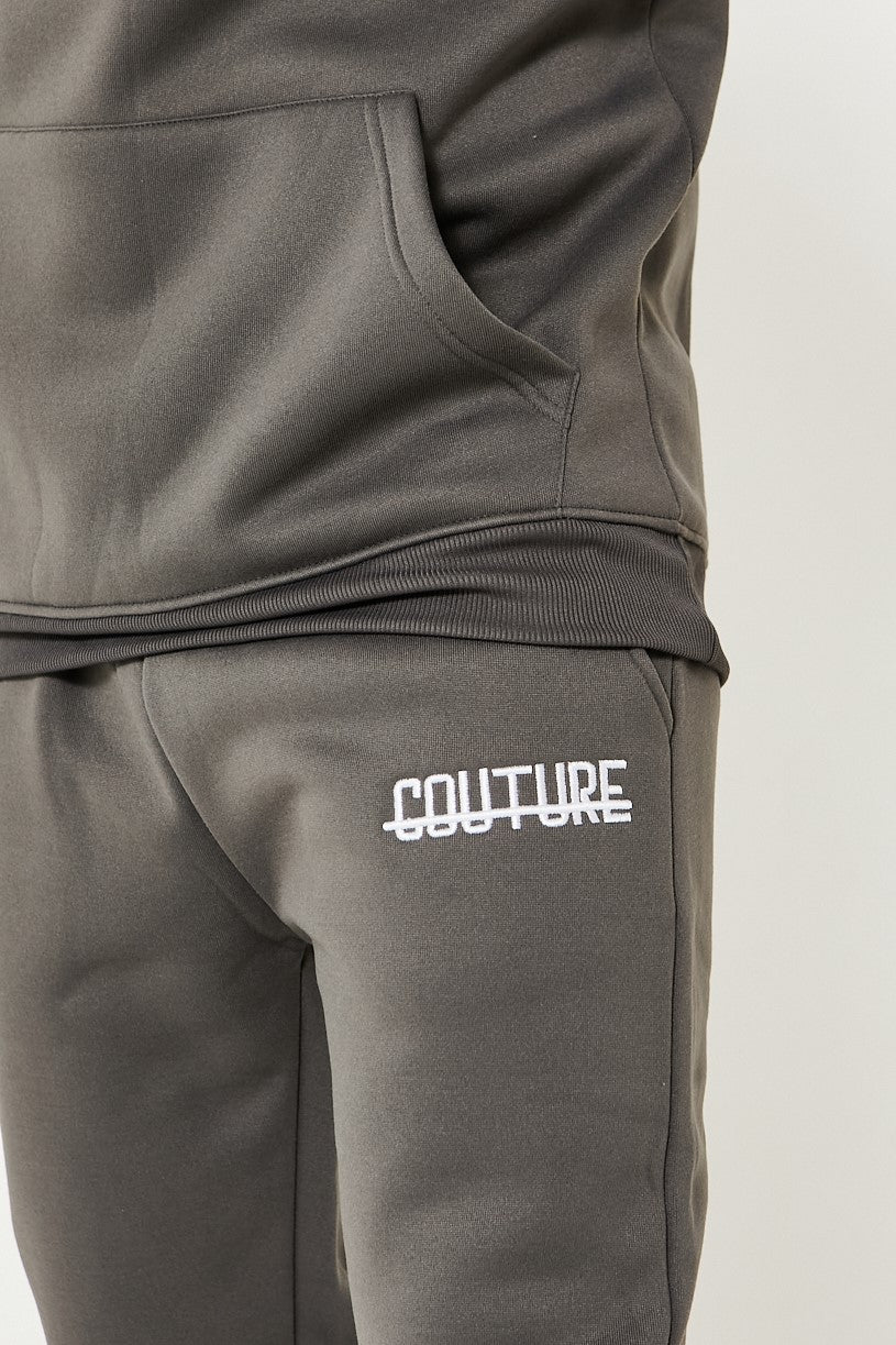 Fresh Couture Hooded Tracksuit - Charcoal