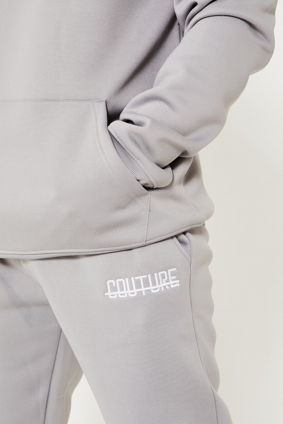 Fresh Couture Hooded Tracksuit - Light Grey