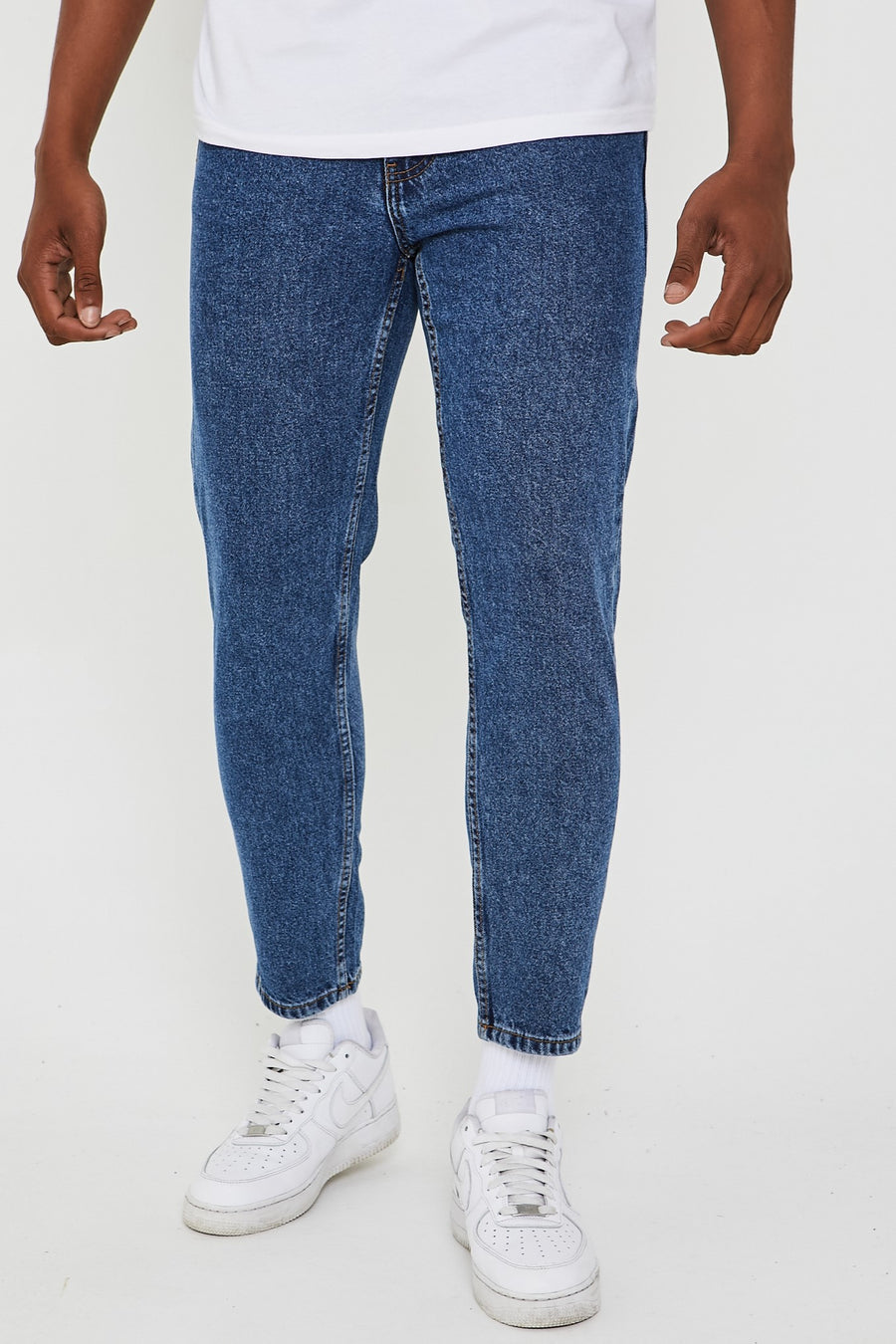 Just Organic Tapered Jeans - Mid Stone