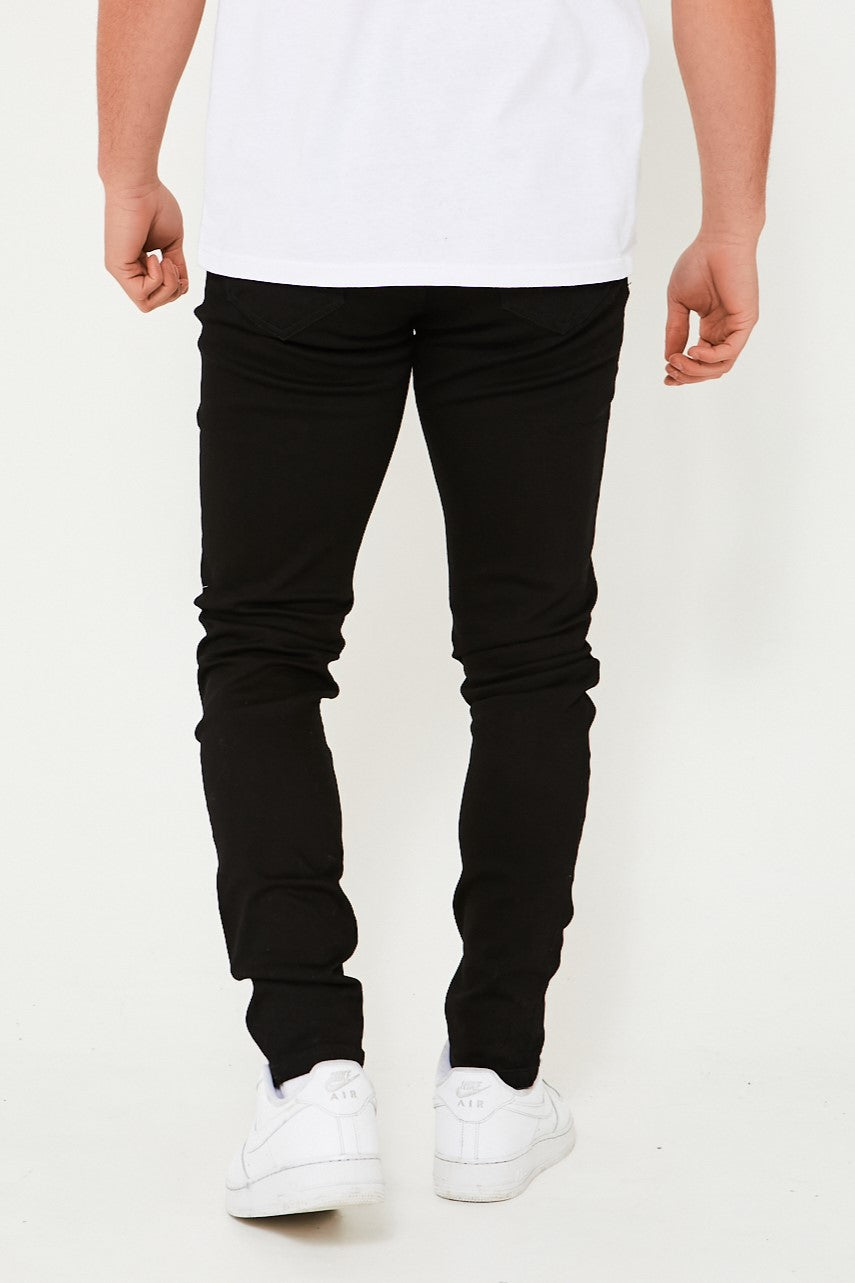 Organic Skinny Jeans - Ripped Black