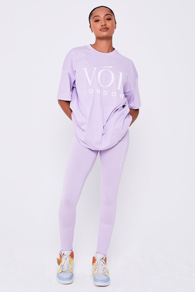 Womens Leggings & Oversized T-Shirt Co-ord Aqua Blue Seven Sisters –