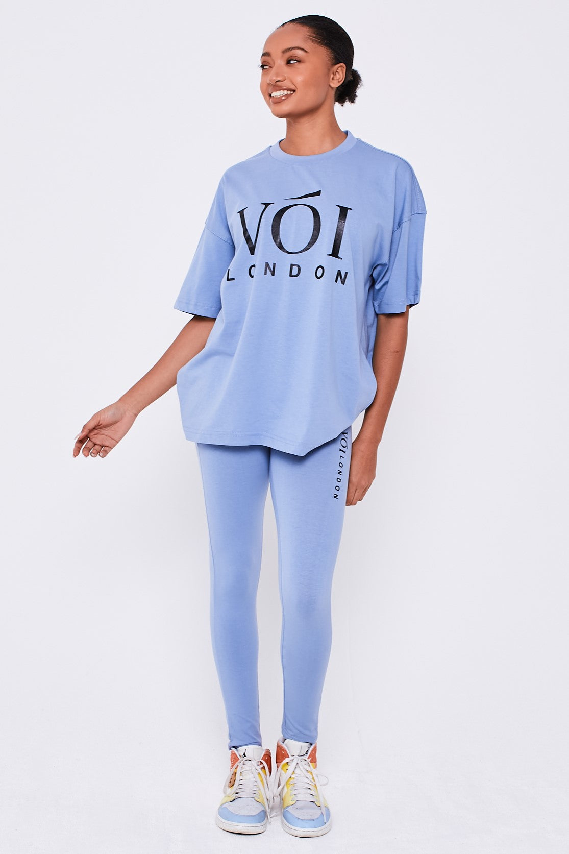 Colindale Co-ord Tee and Legging - Steel Blue