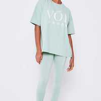 Colindale Co-ord Tee and Legging - Slit Green