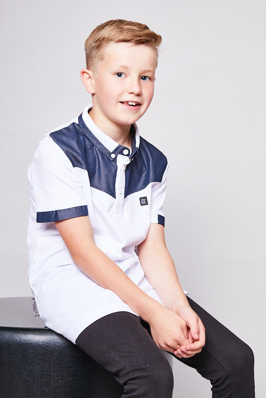 Junior Baker Tee - White / Navy