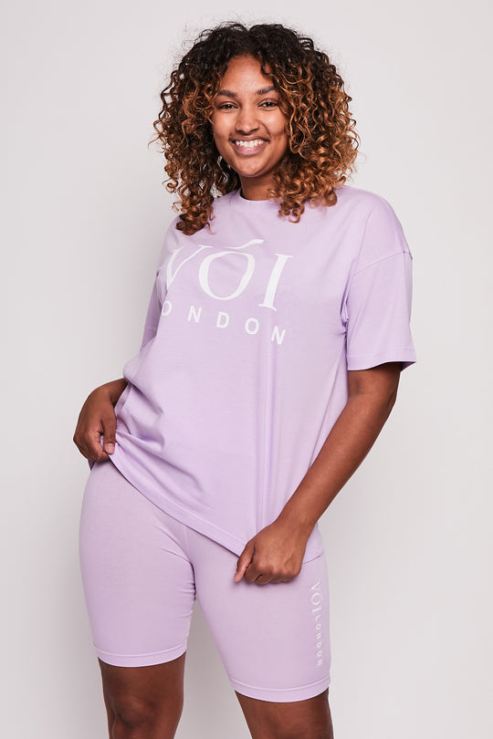 Burnt Oak Co-ord Tee and Short - Lilac