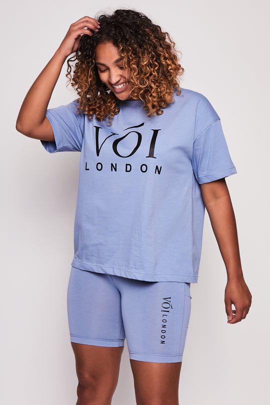 Burnt Oak Co-ord Tee and Short - Steel Blue
