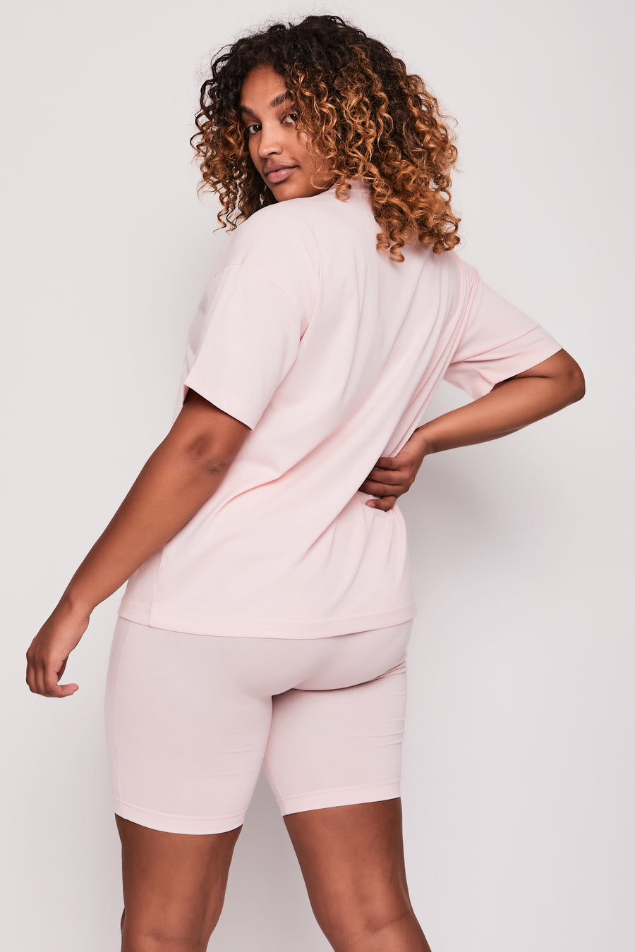 Burnt Oak Co-ord Tee and Short - Powder Pink