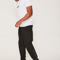 Cyprus Straight Leg Seam Embroidered Graphic Jeans- True Black