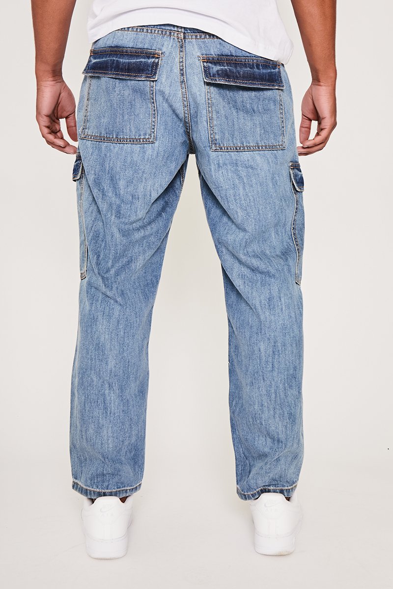 Light Blue Craftsman Cargo Jeans – Offduty India