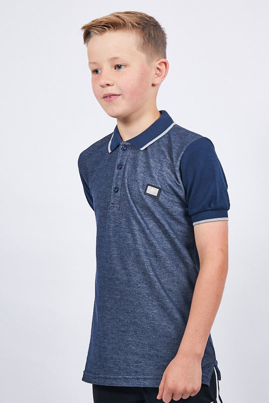 Junior Steel Polo Tee - Navy