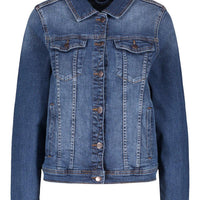 Boohoo Stretch Denim Jacket - Mid Blue